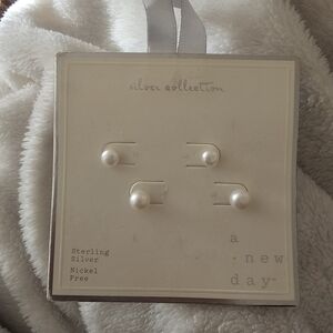 A New Day Sterling Silver Pearl Earrings